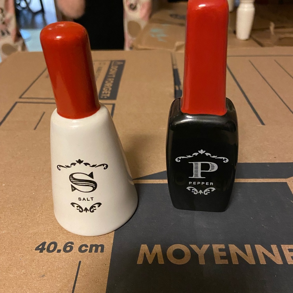 Decorative nail polish Salt and Pepper Shakers